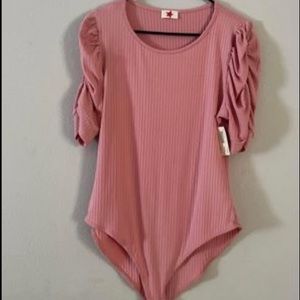 Pink body suit top 2X